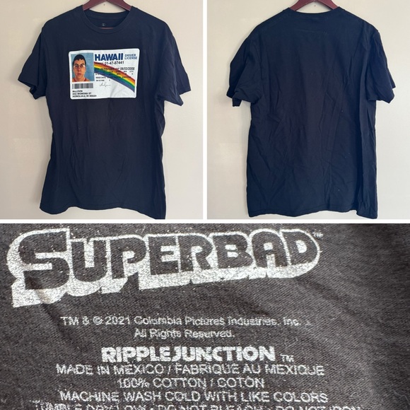 Graphic Tee Bundle 6 Piece Black T-Shirts Short Sleeve Lot Size Large - Picture 5 of 15